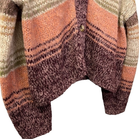 Velvet Graham & Spencer Lara Alpaca Wool Blend Button Front Cardigan in Multi L - Picture 14 of 14